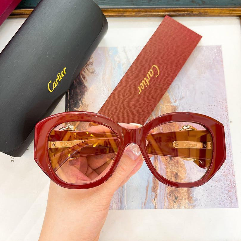 Gafas de sol oversize de acetato rojo
