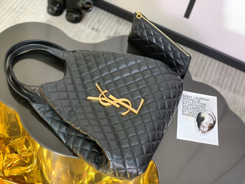 Bolso tote de cuero negro