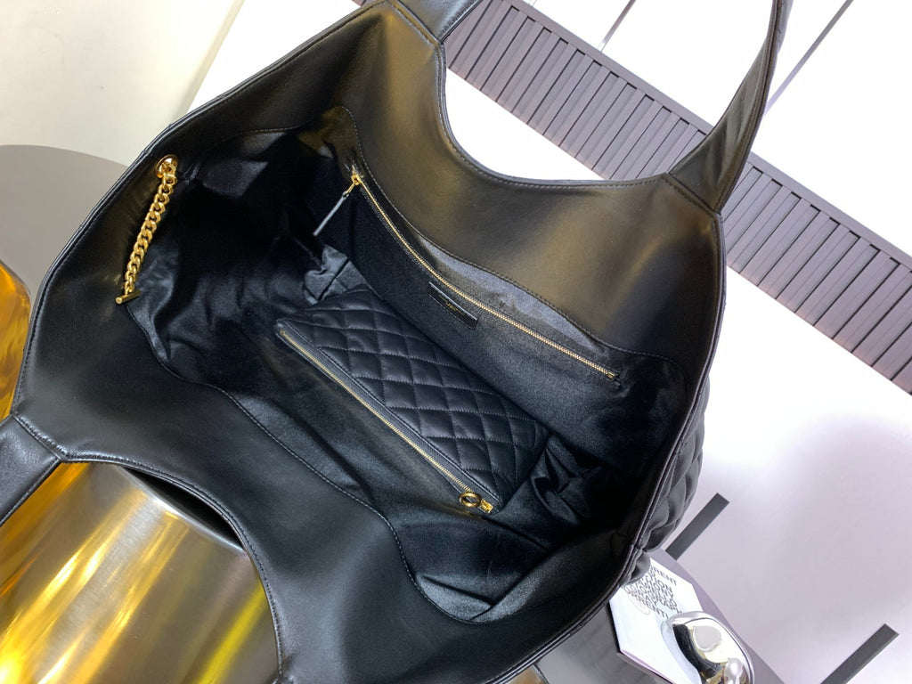 Bolso tote de cuero negro