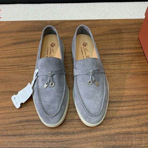 Mocasines de gamuza gris