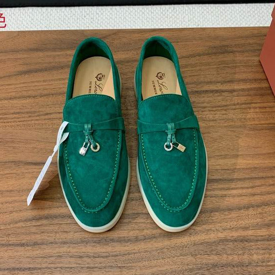 Zapatos de terciopelo esmeralda