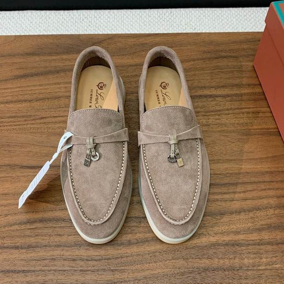 Mocasines de gamuza beige