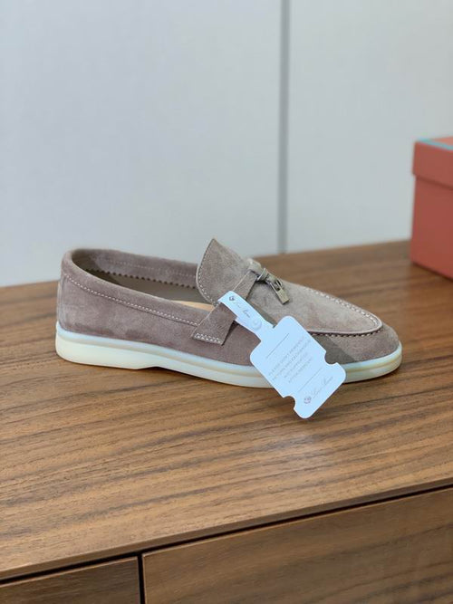 Mocasines de gamuza beige