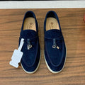 Mocasines de gamuza azul marino