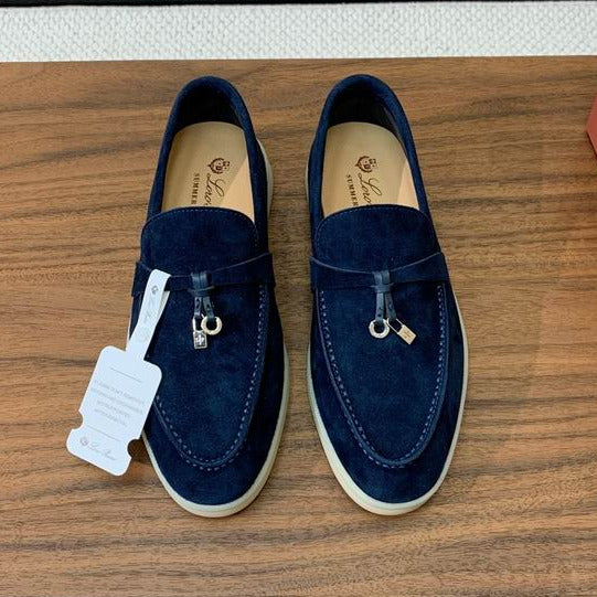 Mocasines de gamuza azul marino