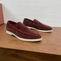 Mocasines sin cordones de ante burdeos