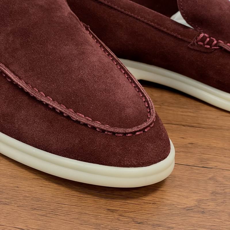Mocasines sin cordones de ante burdeos
