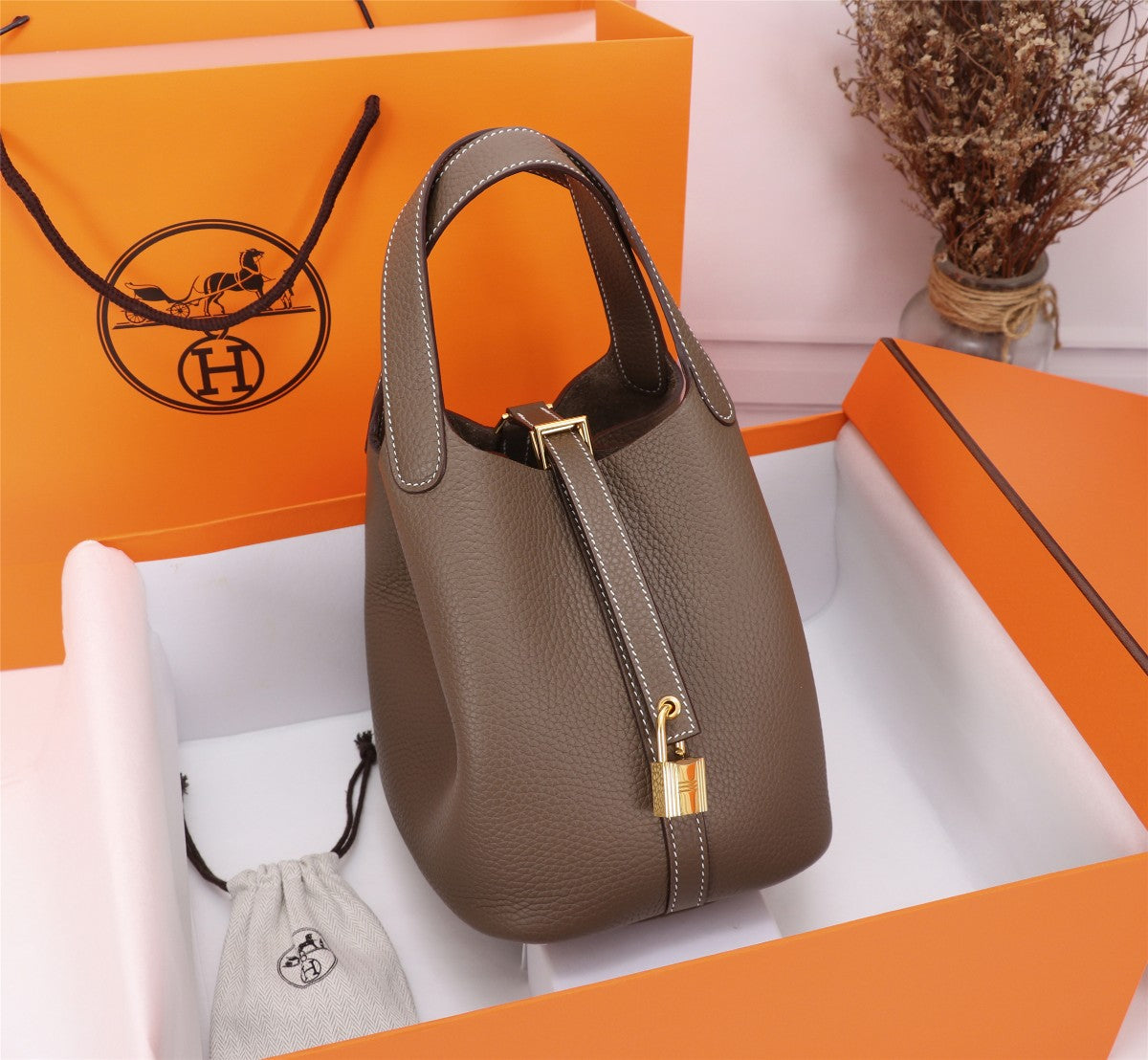 Taupe Bucket Bag