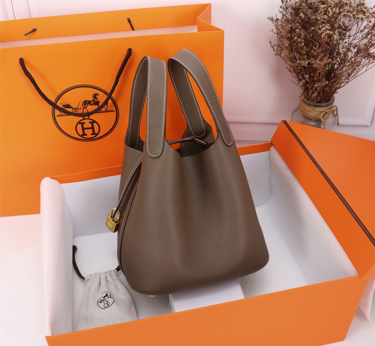 Taupe Bucket Bag