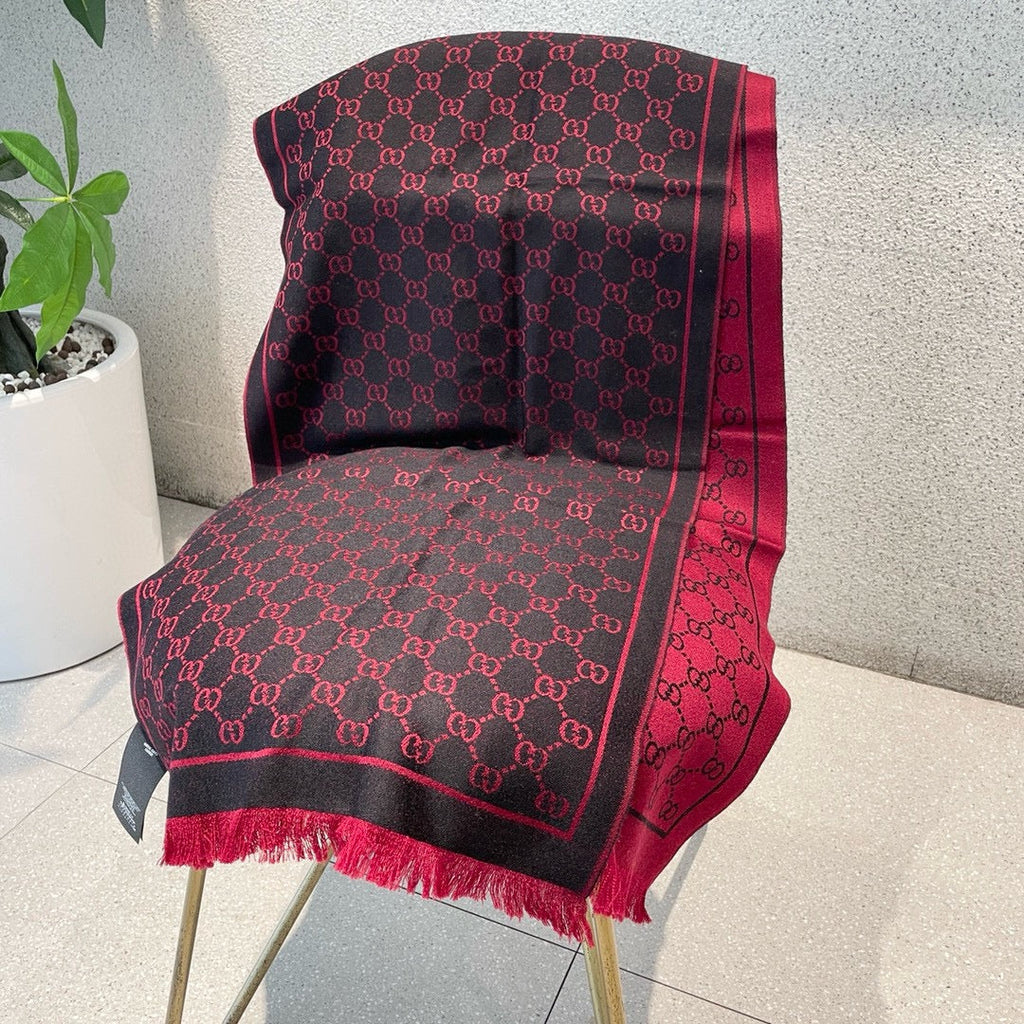 Jacquard Cashmere Scarf with GG Motif