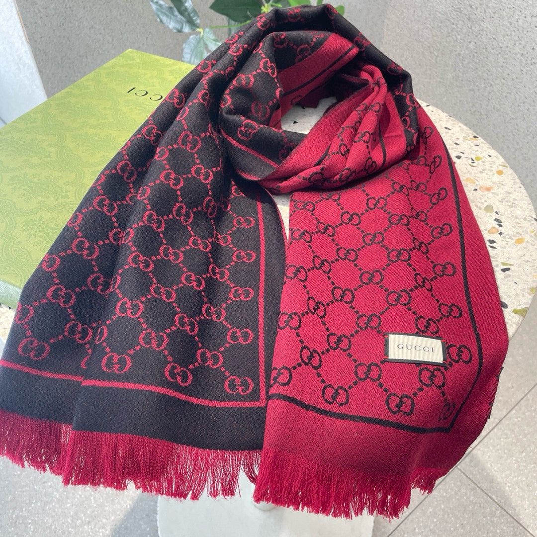 Jacquard Cashmere Scarf with GG Motif