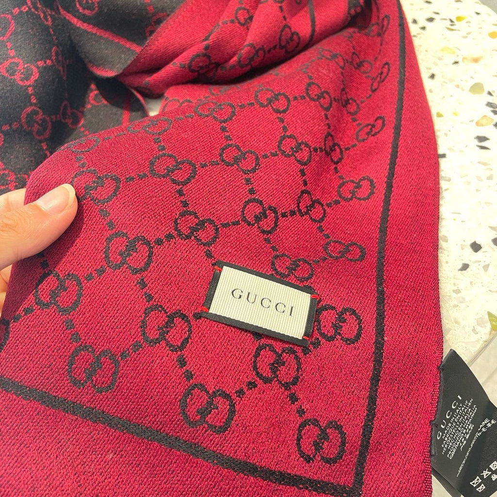 Jacquard Cashmere Scarf with GG Motif