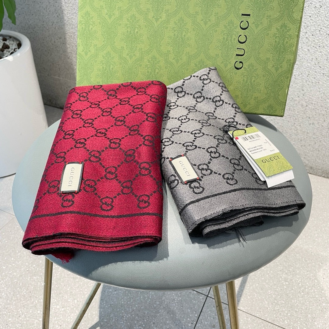 Jacquard Cashmere Scarf with GG Motif