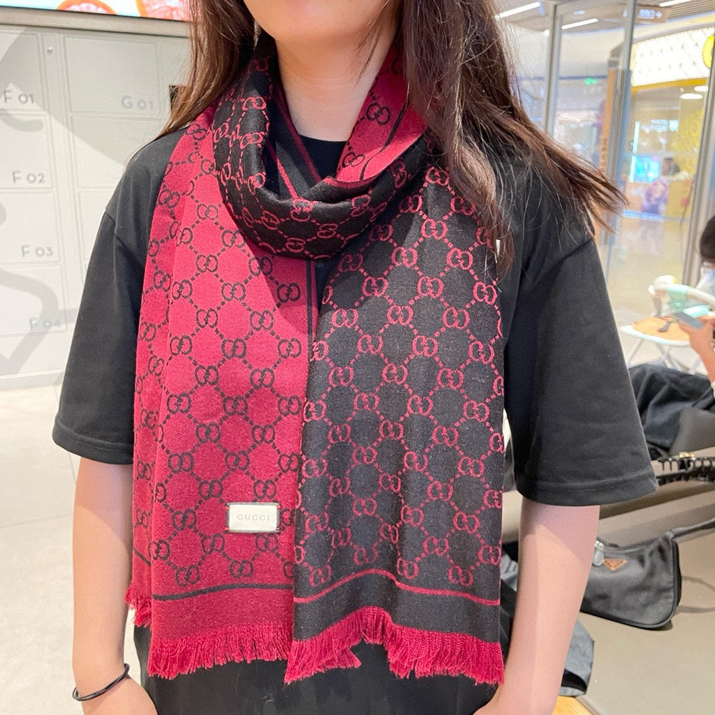 Jacquard Cashmere Scarf with GG Motif